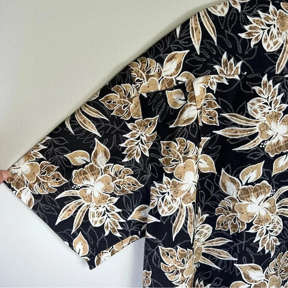 Milano Bay Men's Hawaiian Shirt Black Tan Short Sleeve Button Up Tropical Sz XXL - Picture 9 of 11